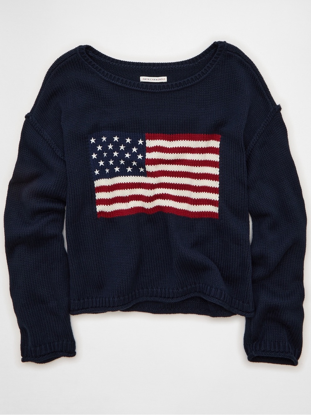 AE American Flag Graphic Sweater. Size: L